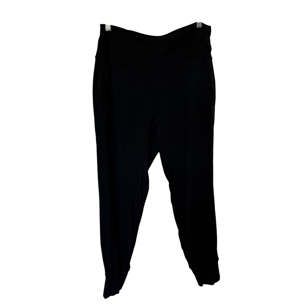 Athleta Joggers Women Medium Black Good Ribbed Waist Tapered Activewear Pants